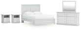Hoover Furniture Outlet - Ashley Furniture - Bostwick Shoals Queen Panel Bed, Dresser, Mirror and 2 Nightstands - Queen Panel Bed, Dresser, Mirror and 2 Nightstands - B139B50