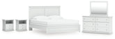 Hoover Furniture Outlet - Ashley Furniture - Bostwick Shoals King Panel Bed, Dresser, Mirror and 2 Nightstands - King Panel Bed, Dresser, Mirror and 2 Nightstands - B139B52