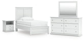 Hoover Furniture Outlet - Ashley Furniture - Bostwick Shoals Twin Panel Bed, Dresser, Mirror and Nightstand - Twin Panel Bed, Dresser, Mirror and Nightstand - B139B60