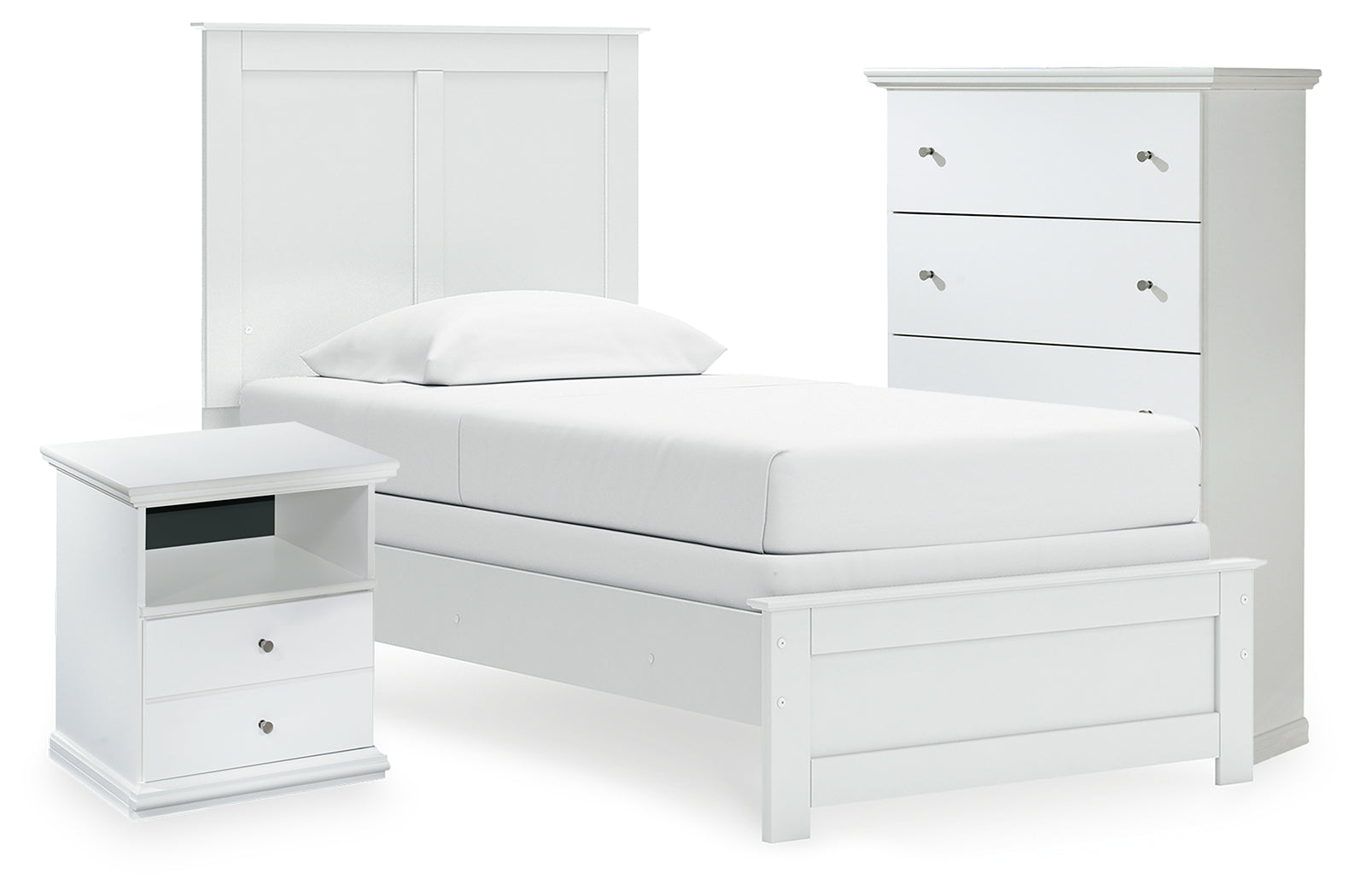 Hoover Furniture Outlet - Ashley Furniture - Bostwick Shoals Twin Panel Bed, Chest and Nightstand - Twin Panel Bed, Chest and Nightstand - B139B64