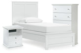 Hoover Furniture Outlet - Ashley Furniture - Bostwick Shoals Twin Panel Bed, Chest and Nightstand - Twin Panel Bed, Chest and Nightstand - B139B64
