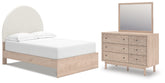 Hoover Furniture Outlet - Ashley Furniture - Arloster Full Upholstered Panel Bed, Dresser and Mirror - Full Upholstered Panel Bed, Dresser and Mirror - PCB1566B13