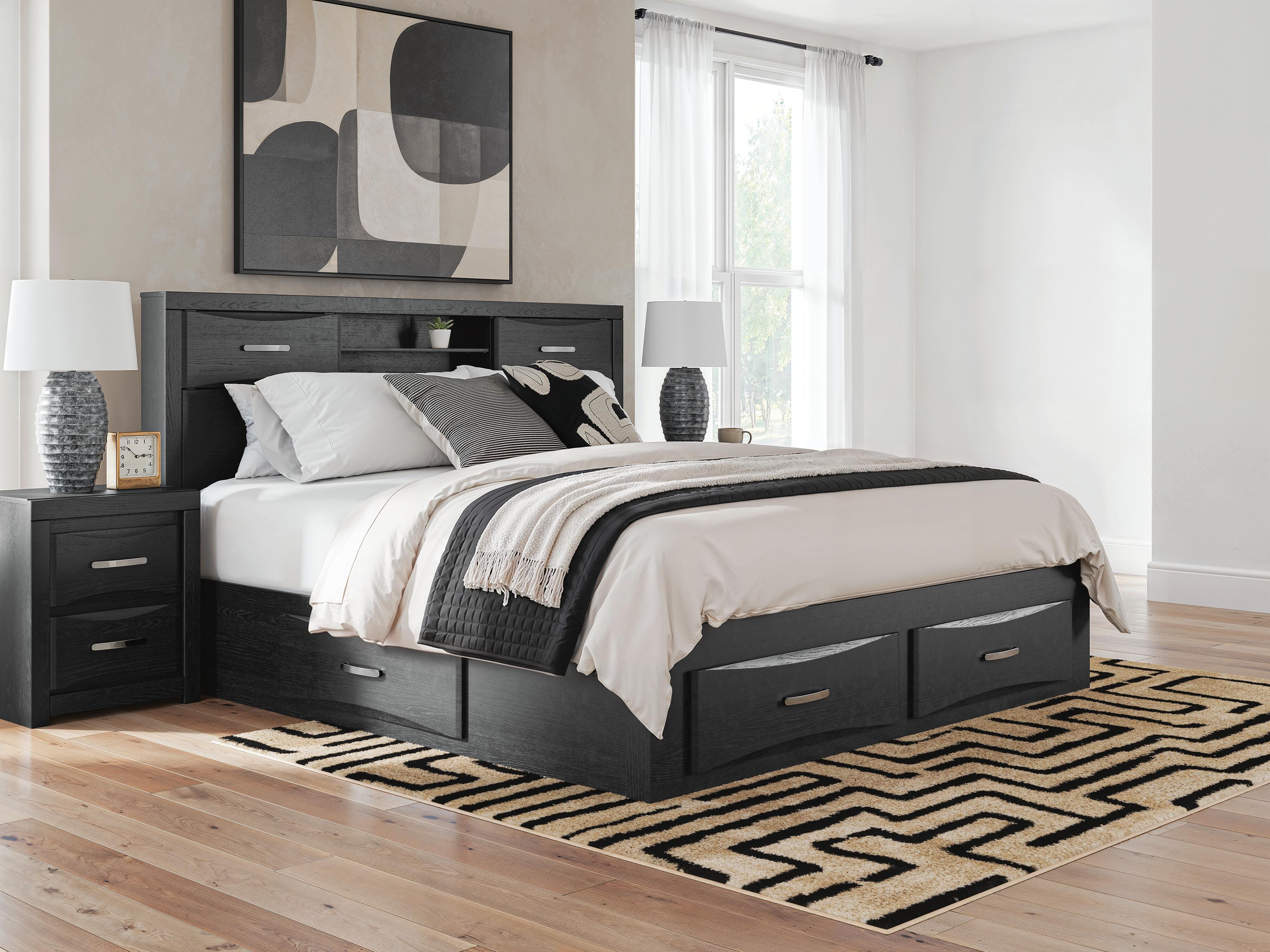 Hoover Furniture Outlet - Ashley Furniture - Stabotta King Bookcase Bed with Storage - King Bookcase Bed with Storage - PCB1755B11