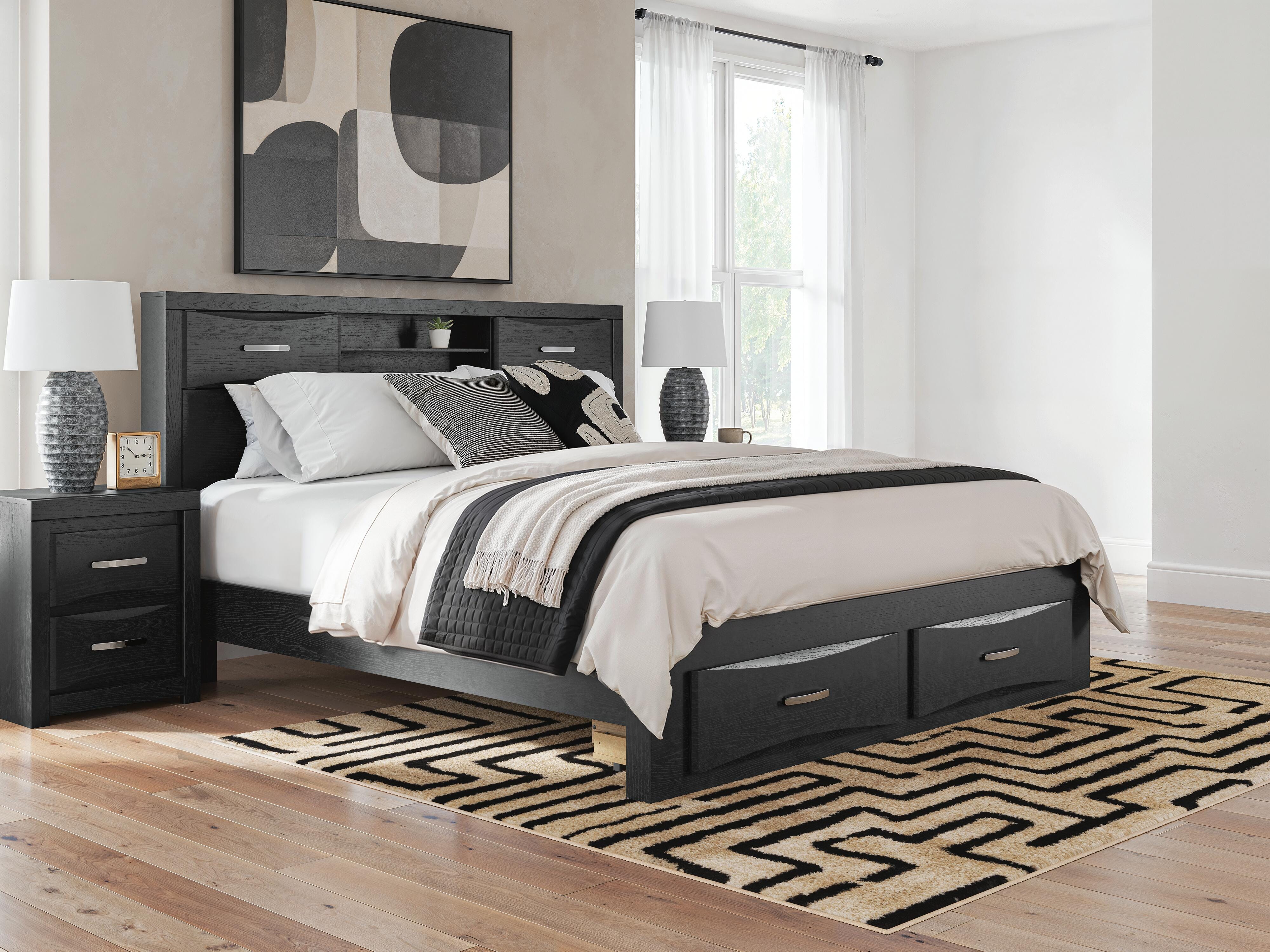 Hoover Furniture Outlet - Ashley Furniture - Stabotta King Bookcase Storage Bed - King Bookcase Storage Bed - PCB1755B10