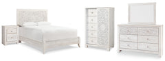 Hoover Furniture Outlet - Ashley Furniture - Paxberry Queen Panel Bed, Dresser, Mirror, Chest and Nightstand - Queen Panel Bed, Dresser, Mirror, Chest and Nightstand - B181B35