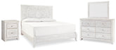Hoover Furniture Outlet - Ashley Furniture - Paxberry King Panel Bed, Dresser, Mirror and Nightstand - King Panel Bed, Dresser, Mirror and Nightstand - B181B33