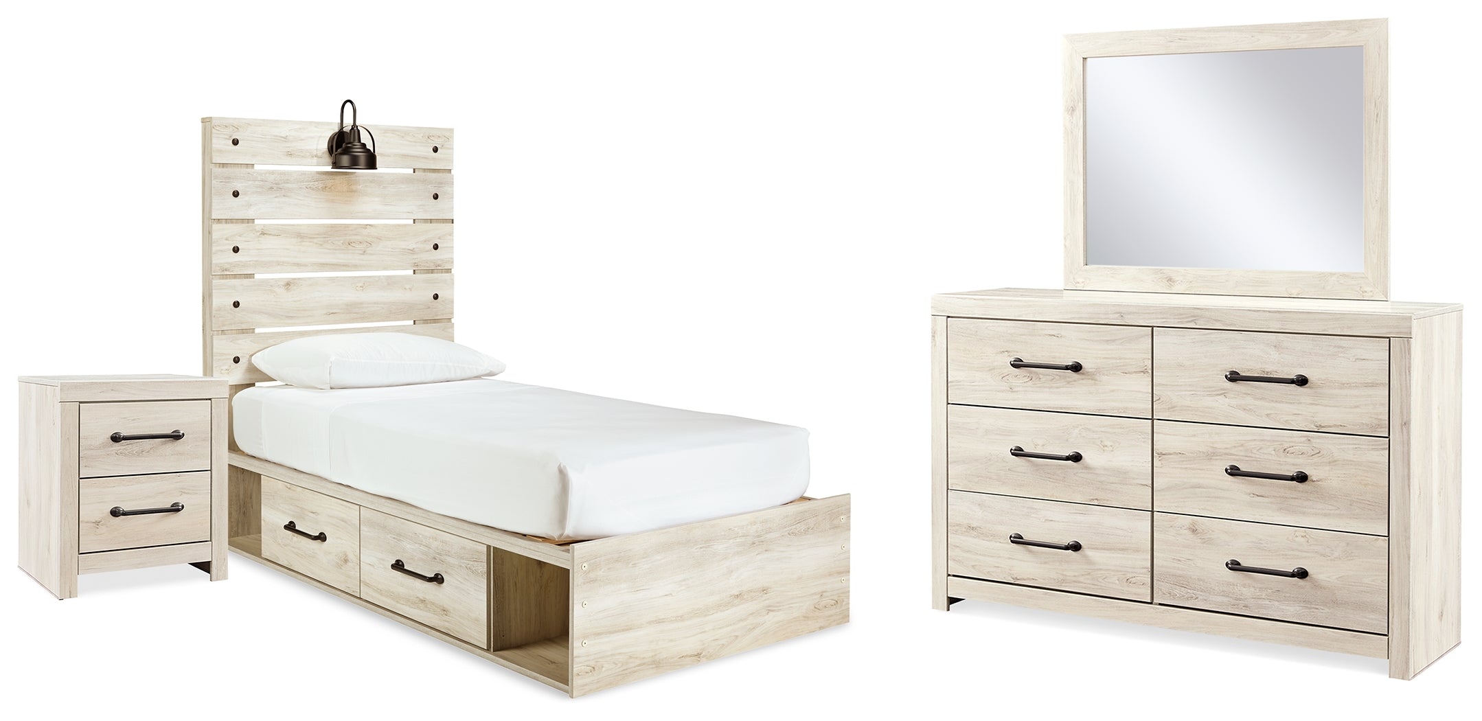 Hoover Furniture Outlet - Ashley Furniture - Cambeck Twin Storage Bed, Dresser, Mirror and Nightstand - Twin Storage Bed, Dresser, Mirror and Nightstand - B192B106