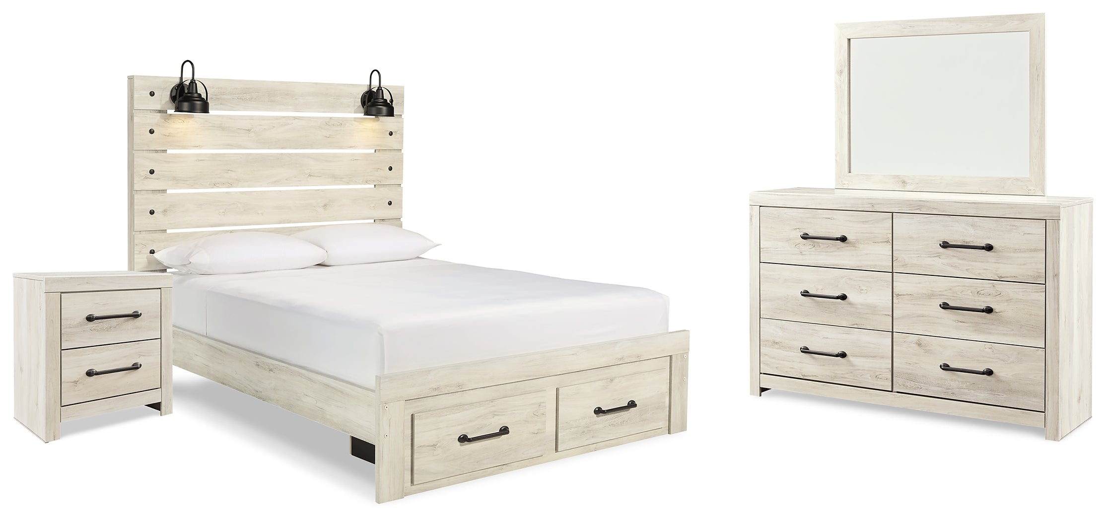 Hoover Furniture Outlet - Ashley Furniture - Cambeck Queen Panel Storage Bed, Dresser, Mirror and Nightstand - Queen Panel Storage Bed, Dresser, Mirror and Nightstand - B192B74