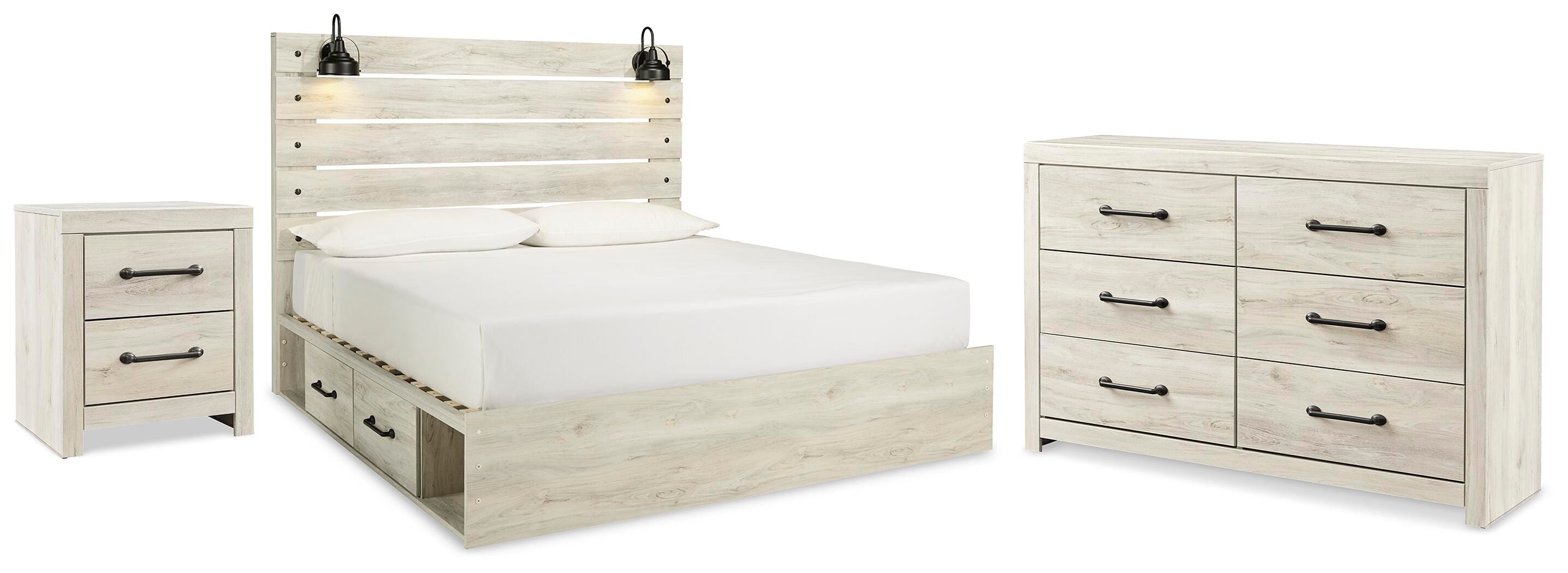 Hoover Furniture Outlet - Ashley Furniture - Cambeck King Panel Storage Bed, Dresser and Nightstand - King Panel Storage Bed, Dresser and Nightstand - B192B139
