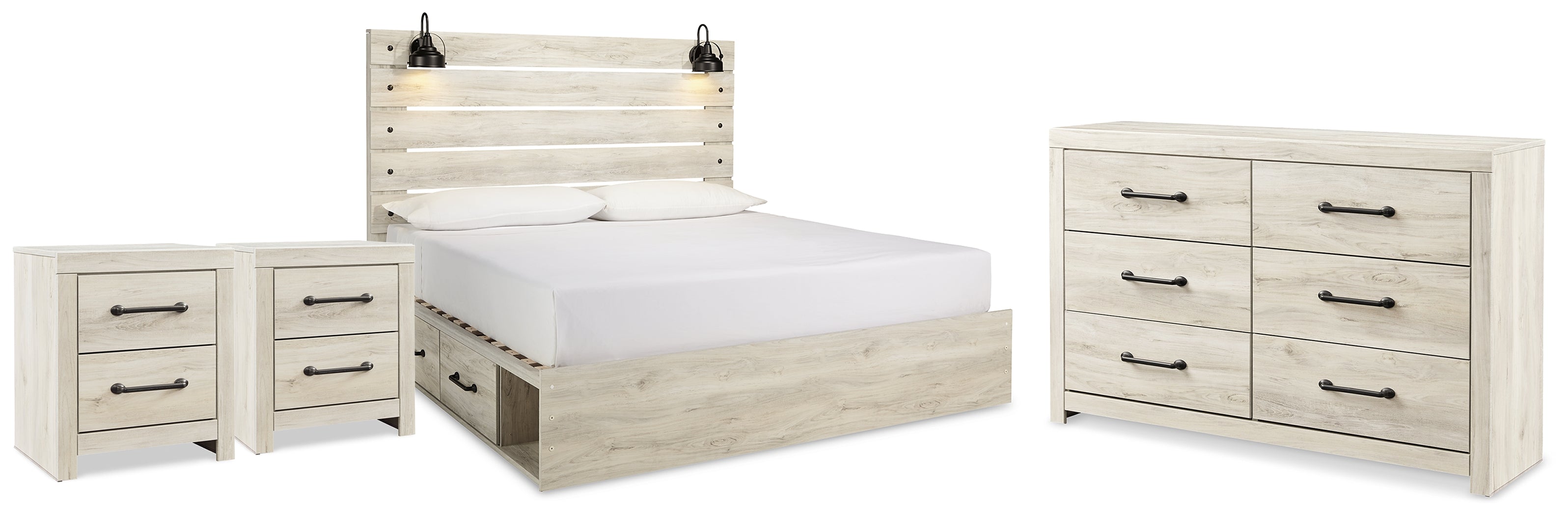 Hoover Furniture Outlet - Ashley Furniture - Cambeck King Panel Storage Bed, Dresser and 2 Nightstands - King Panel Storage Bed, Dresser and 2 Nightstands - B192B118