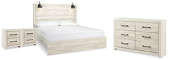 Hoover Furniture Outlet - Ashley Furniture - Cambeck King Panel Bed, Dresser and 2 Nightstands - King Panel Bed, Dresser and 2 Nightstands - B192B117