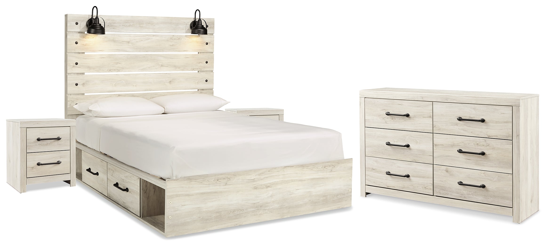 Hoover Furniture Outlet - Ashley Furniture - Cambeck Queen Panel Bed with Storage, Dresser and 2 Nightstands - Queen Panel Bed with Storage, Dresser and 2 Nightstands - B192B99