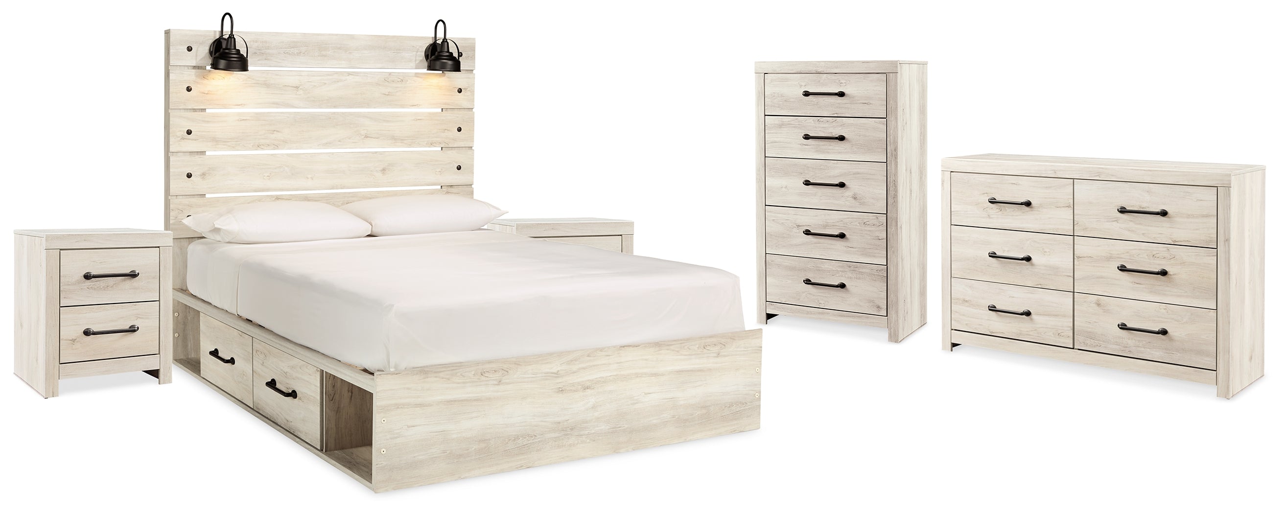 Hoover Furniture Outlet - Ashley Furniture - Cambeck King Storage Bed, Dresser, Chest and 2 Nightstands - King Storage Bed, Dresser, Chest and 2 Nightstands - B192B107