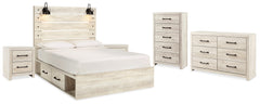 Hoover Furniture Outlet - Ashley Furniture - Cambeck King Storage Bed, Dresser, Chest and 2 Nightstands - King Storage Bed, Dresser, Chest and 2 Nightstands - B192B107