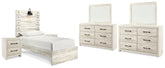Hoover Furniture Outlet - Ashley Furniture - Cambeck Twin Panel Bed, 2 Dressers, 2 Mirrors and 2 Nightstands - Twin Panel Bed, 2 Dressers, 2 Mirrors and 2 Nightstands - B192B88