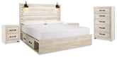 Hoover Furniture Outlet - Ashley Furniture - Cambeck King Panel Bed with Storage, Chest and 2 Nightstands - King Panel Bed with Storage, Chest and 2 Nightstands - B192B80
