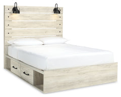 Cambeck Queen Panel Storage Bed and 2 Nightstands