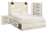 Hoover Furniture Outlet - Ashley Furniture - Cambeck Queen Panel Bed with Storage, Chest and Nightstand - Queen Panel Bed with Storage, Chest and Nightstand - B192B67