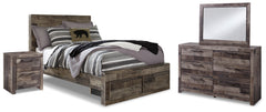 Hoover Furniture Outlet - Ashley Furniture - Derekson Full Panel Storage Bed, Dresser, Mirror and Nightstand - Full Panel Storage Bed, Dresser, Mirror and Nightstand - B200B79