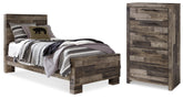 Hoover Furniture Outlet - Ashley Furniture - Derekson Twin Panel Bed and Chest - Twin Panel Bed and Chest - B200B66