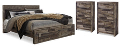 Hoover Furniture Outlet - Ashley Furniture - Derekson Queen Storage Bed and 2 Chests - Queen Storage Bed and 2 Chests - B200B67