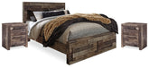 Hoover Furniture Outlet - Ashley Furniture - Derekson Queen Panel Storage Bed and 2 Nightstands - Queen Panel Storage Bed and 2 Nightstands - B200B48