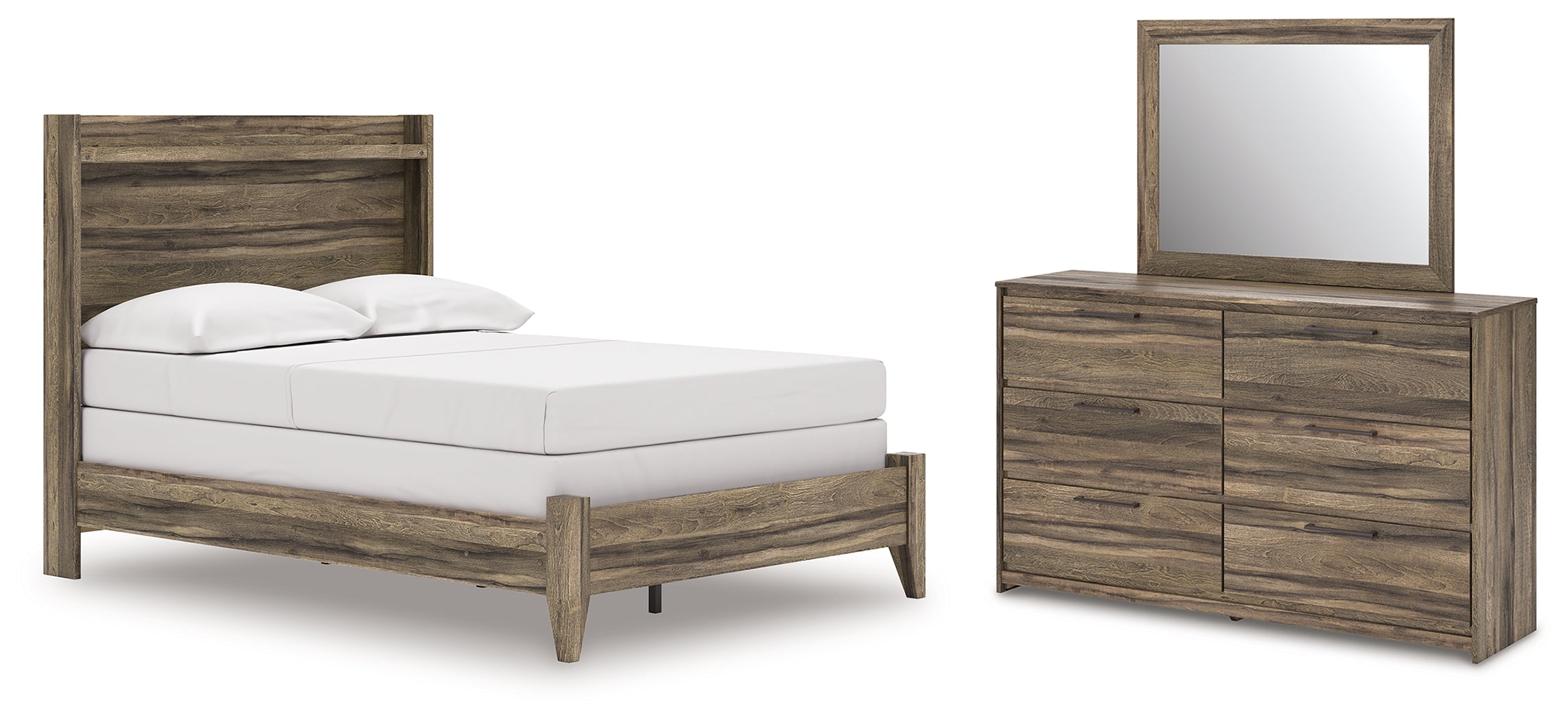 Hoover Furniture Outlet - Ashley Furniture - Elbrim Full Panel Bed, Dresser and Mirror - Full Panel Bed, Dresser and Mirror - PCB2005B9