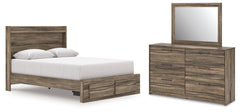 Hoover Furniture Outlet - Ashley Furniture - Elbrim Queen Panel Storage Bed, Dresser and Mirror - Queen Panel Storage Bed, Dresser and Mirror - PCB2005B5