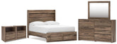 Hoover Furniture Outlet - Ashley Furniture - Elbrim Full Panel Storage Bed, Dresser, Mirror and 2 Nightstands - Full Panel Storage Bed, Dresser, Mirror and 2 Nightstands - PCB2005B30