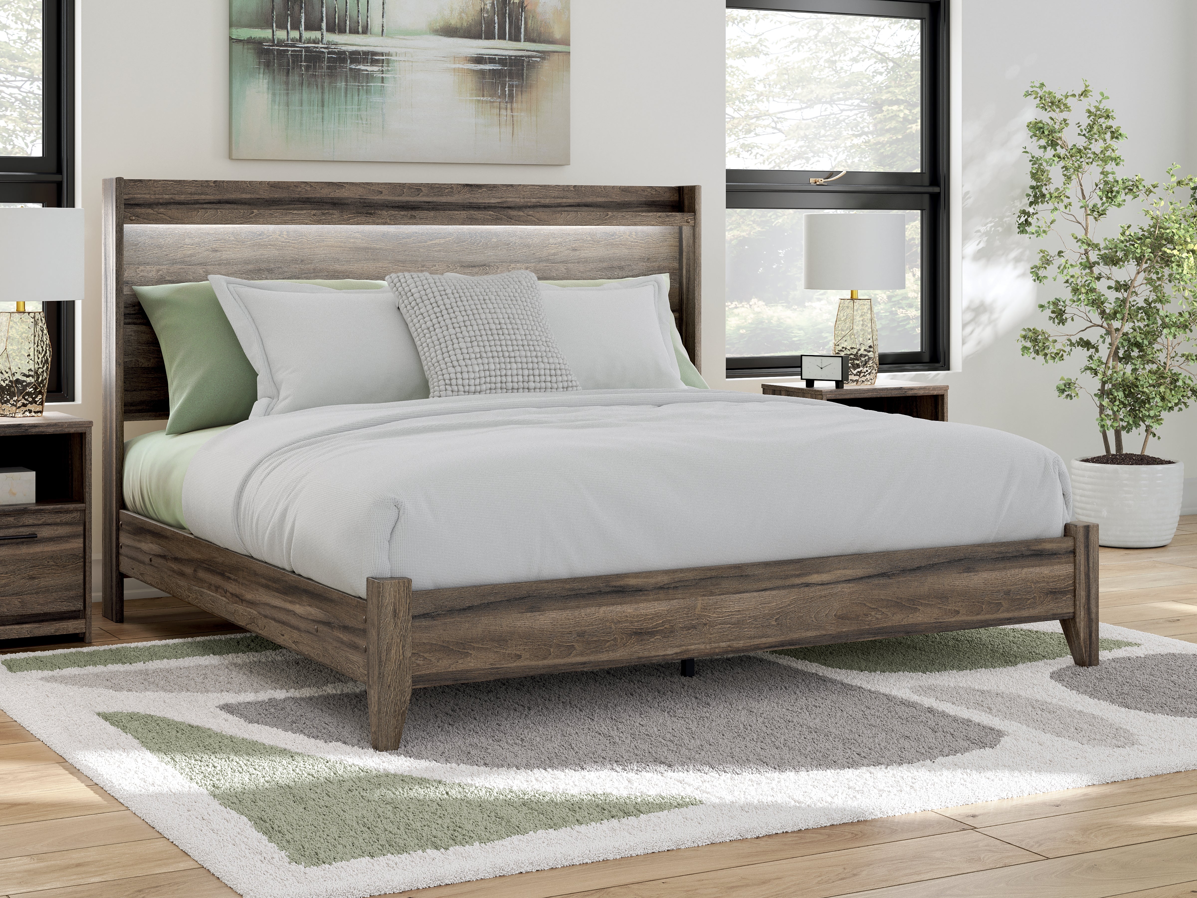 Hoover Furniture Outlet - Ashley Furniture - Elbrim King Panel Bed - King Panel Bed - PCB2005B6