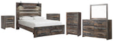 Hoover Furniture Outlet - Ashley Furniture - Drystan Queen Panel Storage Bed, Dresser, Mirror, Chest and 2 Nightstands - Queen Panel Storage Bed, Dresser, Mirror, Chest and 2 Nightstands - B211B123