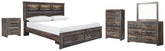 Hoover Furniture Outlet - Ashley Furniture - Drystan King Bookcase Storage Bed, Dresser, Mirror, Chest and Nightstand - King Bookcase Storage Bed, Dresser, Mirror, Chest and Nightstand - B211B22