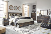 Hoover Furniture Outlet - Ashley Furniture - Drystan King Bookcase Storage Bed, Dresser, Mirror, Chest and 2 Nightstands - King Bookcase Storage Bed, Dresser, Mirror, Chest and 2 Nightstands - B211B80