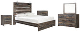 Hoover Furniture Outlet - Ashley Furniture - Drystan Queen Panel Bed, Dresser, Mirror and 2 Nightstands - Queen Panel Bed, Dresser, Mirror and 2 Nightstands - B211B31