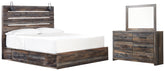 Hoover Furniture Outlet - Ashley Furniture - Drystan King Storage Bed, Dresser and Mirror - King Storage Bed, Dresser and Mirror - B211B83