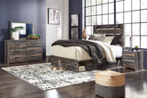 Hoover Furniture Outlet - Ashley Furniture - Drystan Queen Panel Bed with Mirrored Dresser and Nightstand - Queen Panel Bed with Mirrored Dresser and Nightstand - B211B56