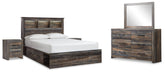 Hoover Furniture Outlet - Ashley Furniture - Drystan Queen Bookcase Storage Bed, Dresser, Mirror and 2 Nightstands - Queen Bookcase Storage Bed, Dresser, Mirror and 2 Nightstands - B211B19