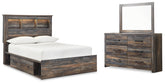 Hoover Furniture Outlet - Ashley Furniture - Drystan Full Panel Bookcase Bed, with Storage, Dresser and Mirror - Full Panel Bookcase Bed, with Storage, Dresser and Mirror - B211B73