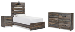Hoover Furniture Outlet - Ashley Furniture - Drystan Twin Panel Bed, Dresser and Nightstand - Twin Panel Bed, Dresser and Nightstand - B211B86