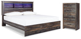 Hoover Furniture Outlet - Ashley Furniture - Drystan King Panel Bed and Chest - King Panel Bed and Chest - B211B121