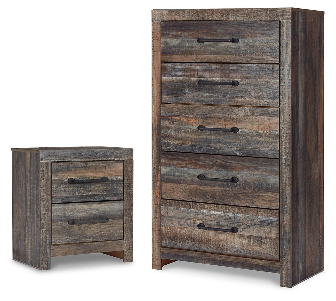 Hoover Furniture Outlet - Ashley Furniture - Drystan Chest and Nightstand - Chest and Nightstand - B211B130