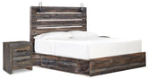 Hoover Furniture Outlet - Ashley Furniture - Drystan King Panel Storage Bed and 2 Nightstands - King Panel Storage Bed and 2 Nightstands - B211B84