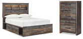 Hoover Furniture Outlet - Ashley Furniture - Drystan Full Bookcase Storage Bed and Chest - Full Bookcase Storage Bed and Chest - B211B88