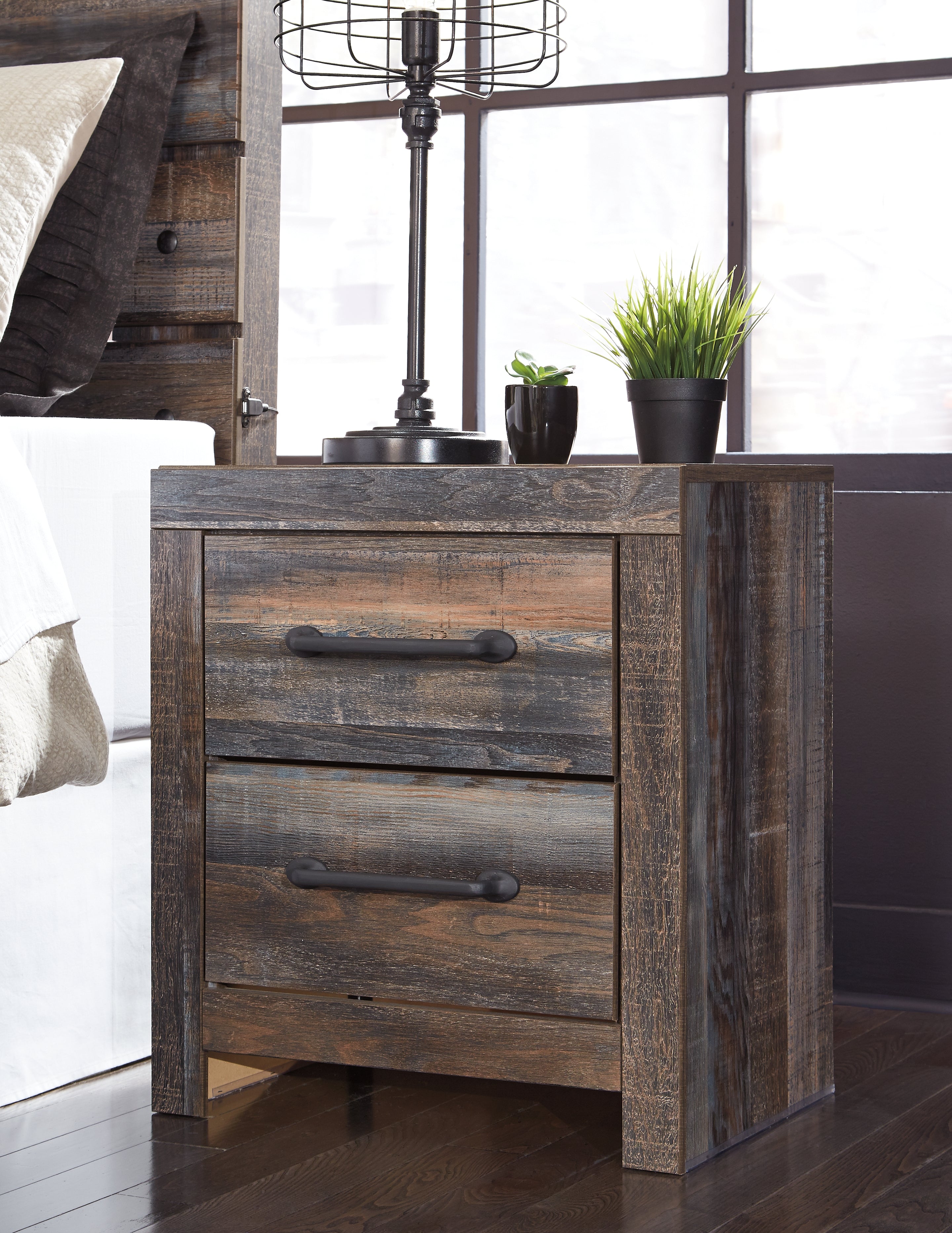Hoover Furniture Outlet - Ashley Furniture - Drystan Nightstand - Two Drawer Night Stand - B211-92