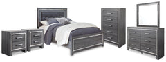 Hoover Furniture Outlet - Ashley Furniture - Lodanna Queen Panel Bed, Dresser, Mirror, Chest and 2 Nightstands - Queen Panel Bed, Dresser, Mirror, Chest and 2 Nightstands - B214B49
