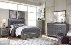 Hoover Furniture Outlet - Ashley Furniture - Lodanna Queen Panel Storage Bed, Dresser, Mirror, Chest and Nightstand - Queen Panel Storage Bed, Dresser, Mirror, Chest and Nightstand - B214B37
