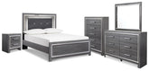 Hoover Furniture Outlet - Ashley Furniture - Lodanna Full Panel Bed, Dresser, Mirror, Chest and Nightstand - Full Panel Bed, Dresser, Mirror, Chest and Nightstand - B214B51
