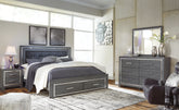 Hoover Furniture Outlet - Ashley Furniture - Lodanna King Upholstered Storage Bed, Dresser, Mirror, and Nightstand - King Upholstered Storage Bed, Dresser, Mirror, and Nightstand - B214B24