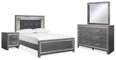 Hoover Furniture Outlet - Ashley Furniture - Lodanna Full Upholstered Panel Bed, Dresser, Mirror, and Nightstand - Full Upholstered Panel Bed, Dresser, Mirror, and Nightstand - B214B22