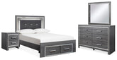 Hoover Furniture Outlet - Ashley Furniture - Lodanna Full Storage Bed, Dresser, Mirror and 2 Nightstands - Full Storage Bed, Dresser, Mirror and 2 Nightstands - B214B54